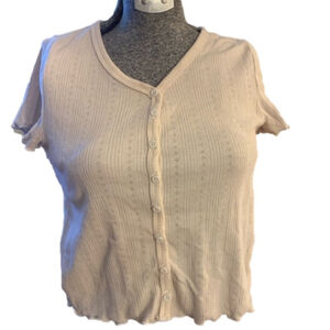 Gap teen light pink shirt sleeve stretchy button up t-shirt